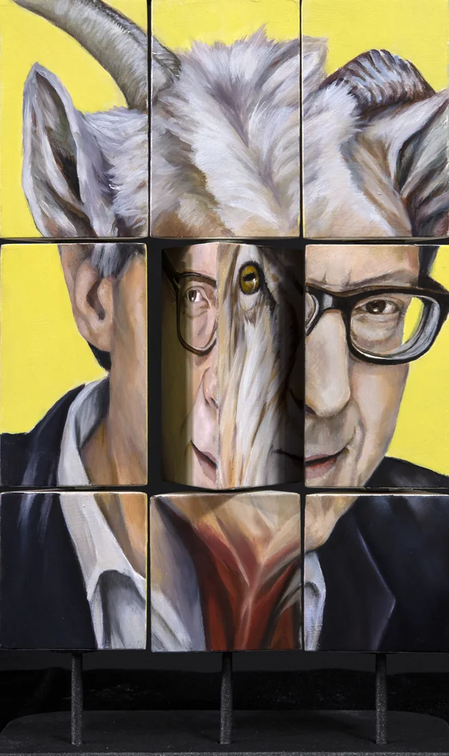 Vittorio Sgarbi - portrett med alter ego